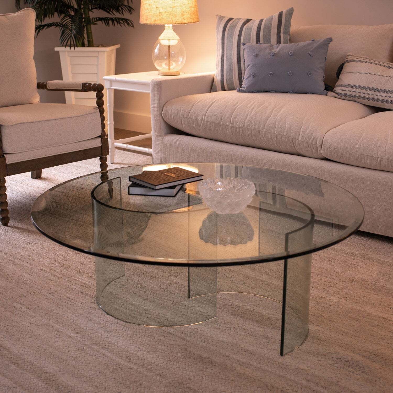 Clear 17" Round Clear Tempered Glass Table Top By Spancraft Glass