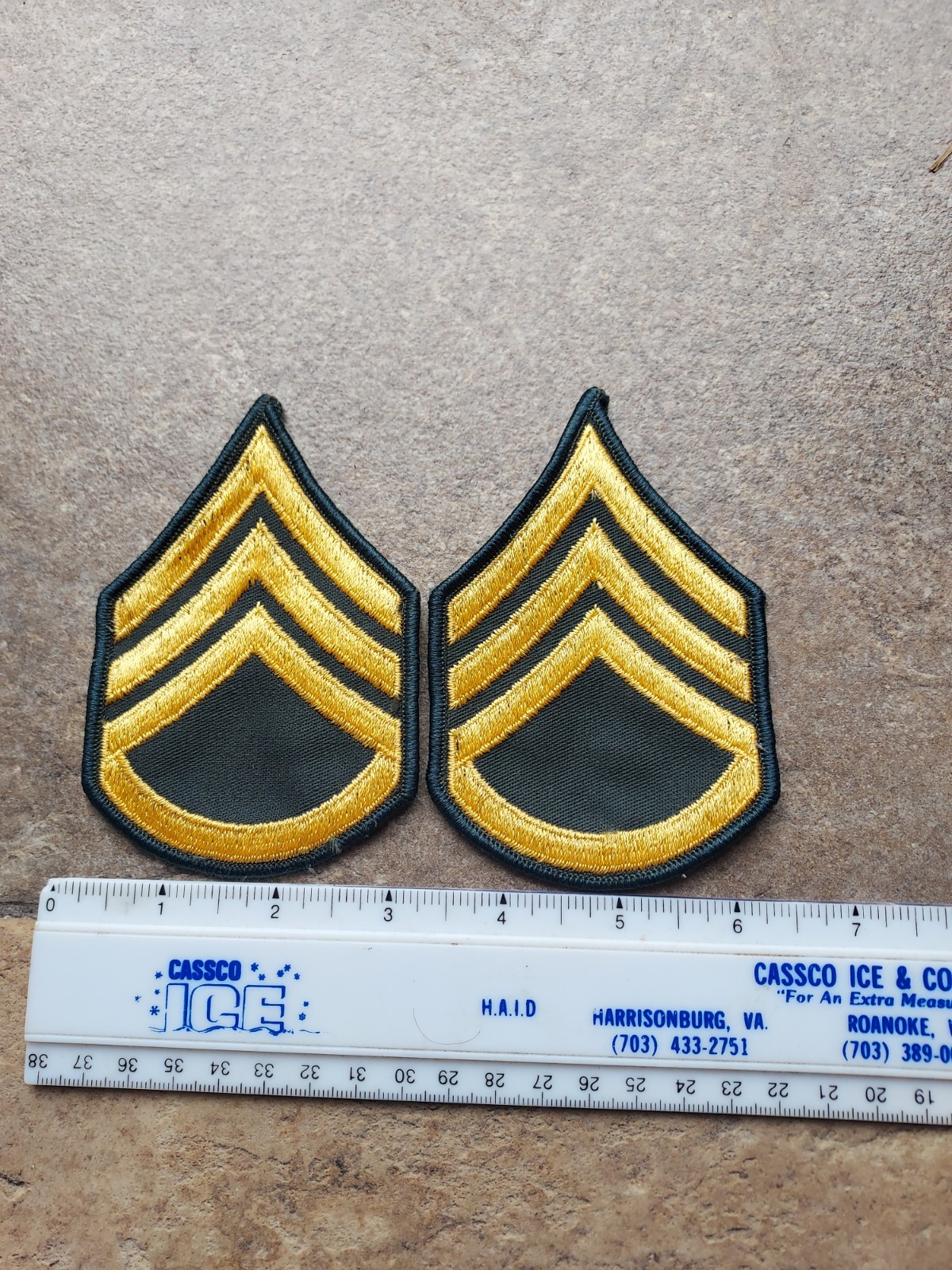US Army Staff Sergeant Chevron E-6 Chevron Stripe Rank Patch Military