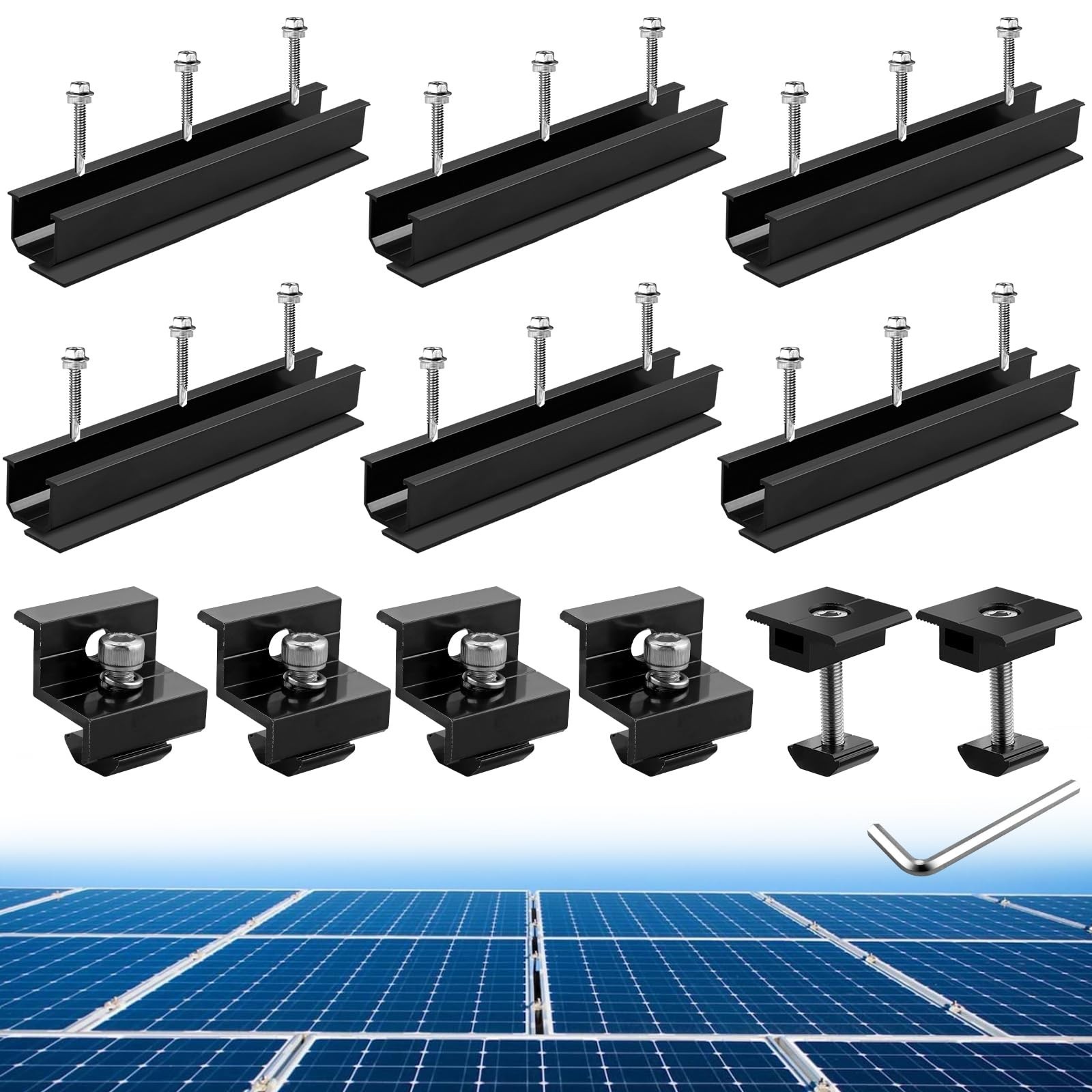 Anbte 6Pcs Solar Panel Mounting Brackets, Aluminium 7.87" Solar Panel Mountin...