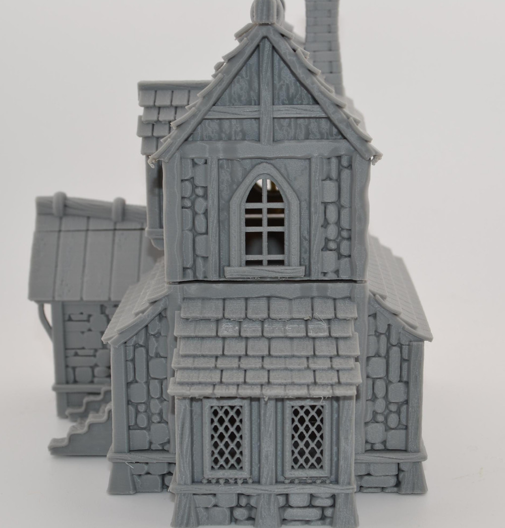 3D Printed Medieval Gothic Fantasy Wargaming Terrain DnD Building 32mm Scale
