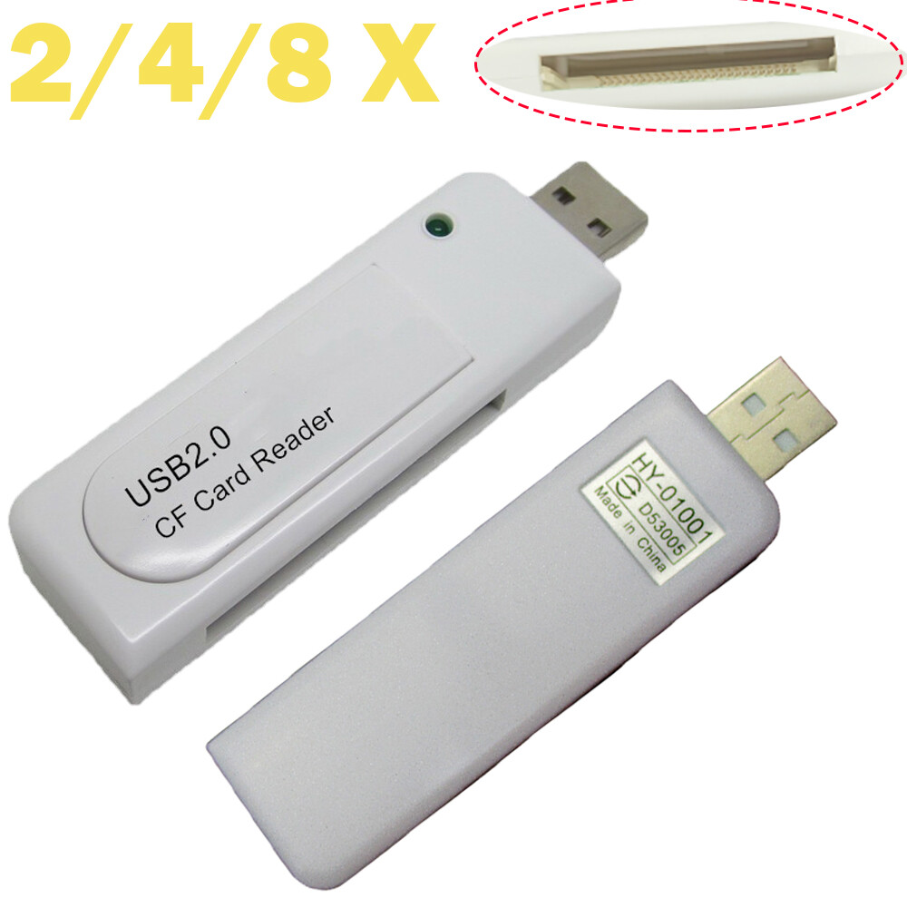 New USB 2.0 Compact Flash C High Speed Memory Card Reader White US 2/4/8X