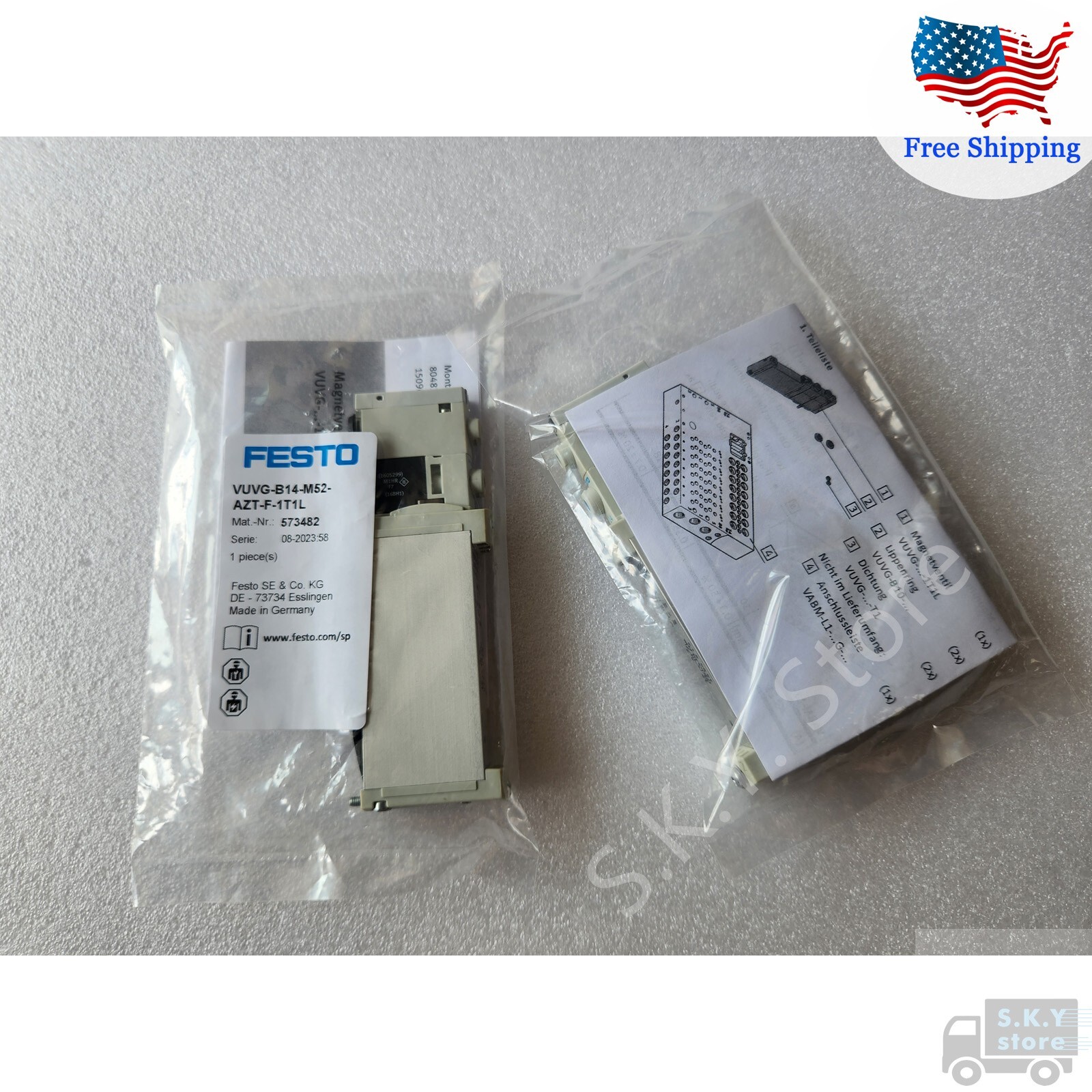 1 Piece FESTO VUVG-B14-M52-AZT-F-1T1L 573482 Solenoid Valve, Fast Free Shipping
