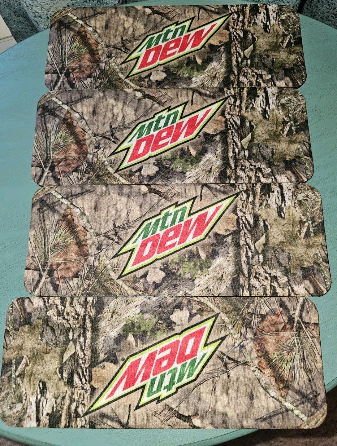 Mountain Dew Camo Camouflage Slap Koozie RARE Pop Soda Set Of 4 New
