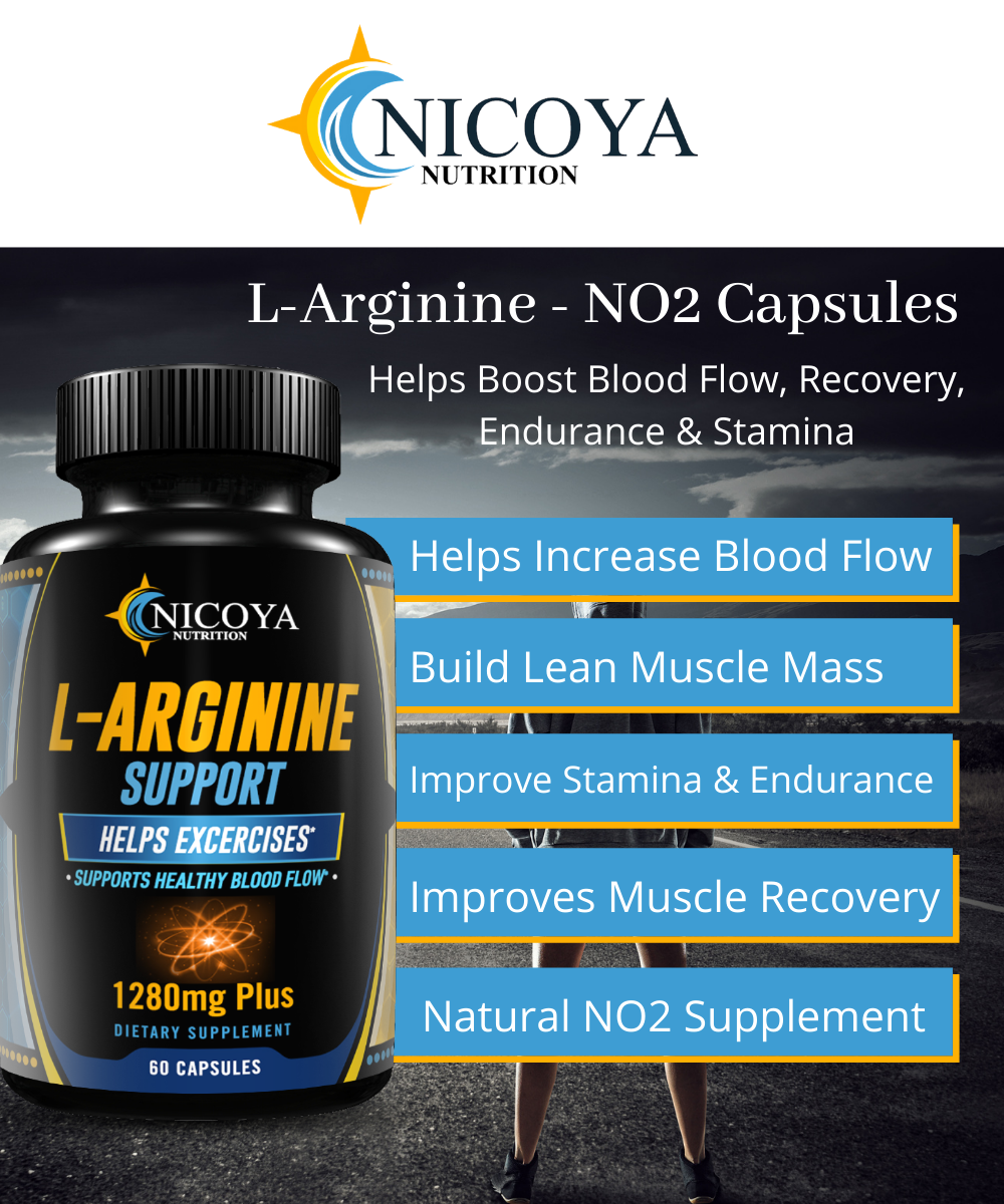 L-Arginine, Pre Workout Booster Muscle Building & Energy Supplement -2 PACK