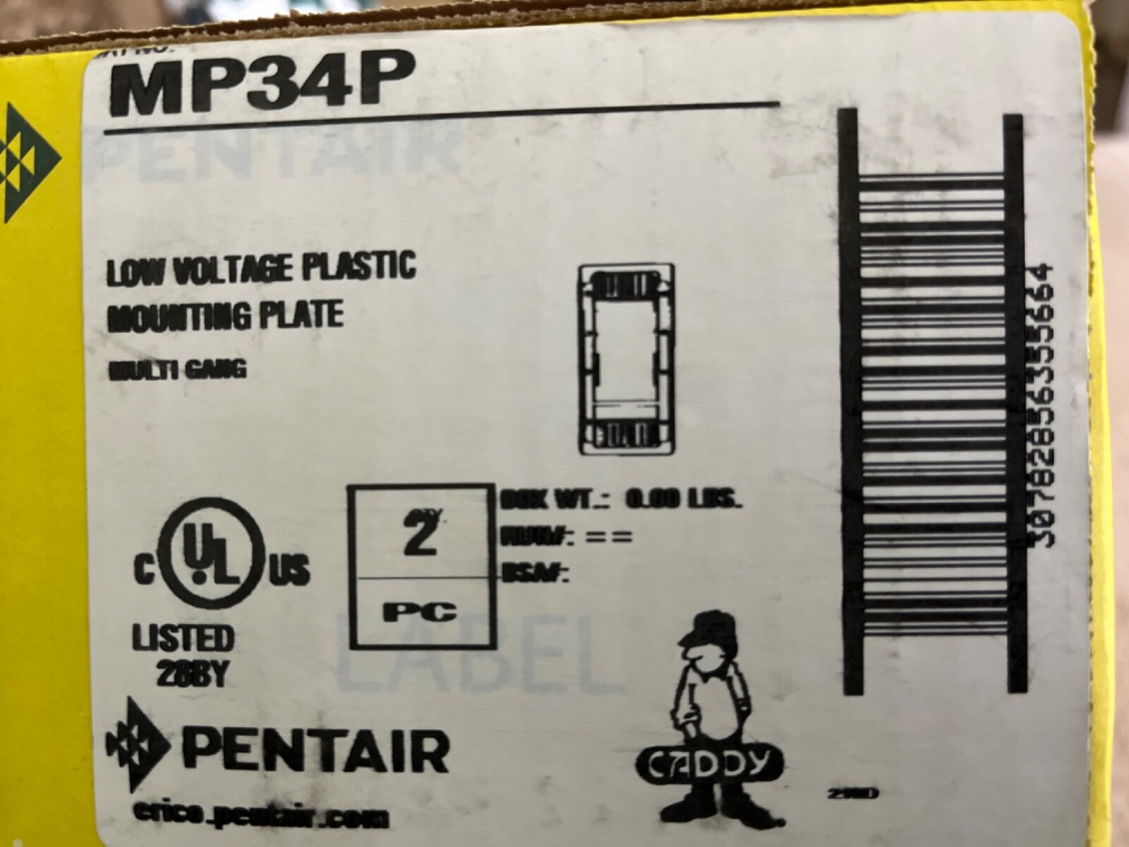 Caddy MP34P Low Voltage Plastic Mounting Plate Multi Gang NEW!!!