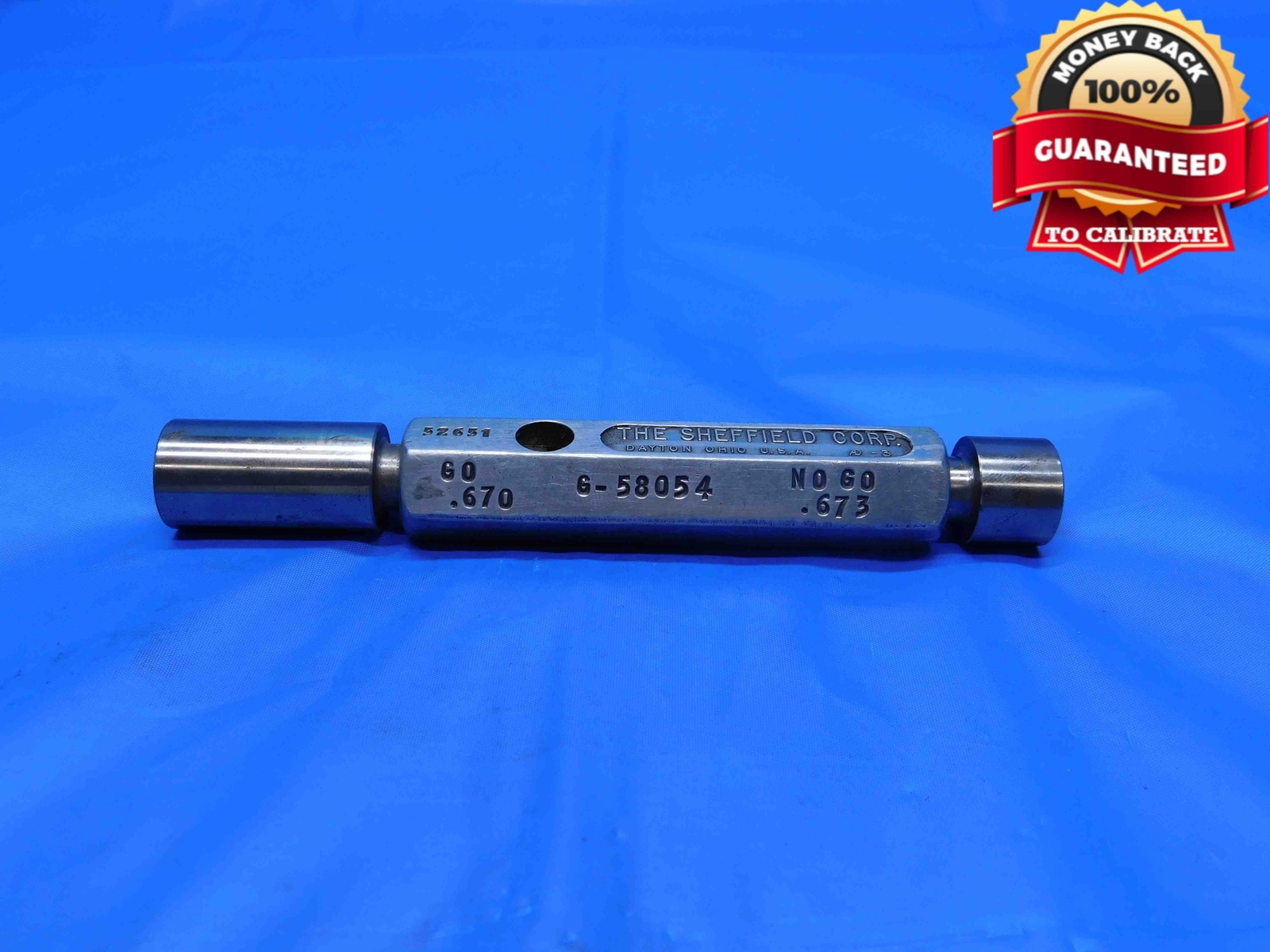 .6700 & .6730 PIN PLUG GAGE GO NO GO .6719 +.0011 OVERSIZE 43/64 17 mm .670 .673
