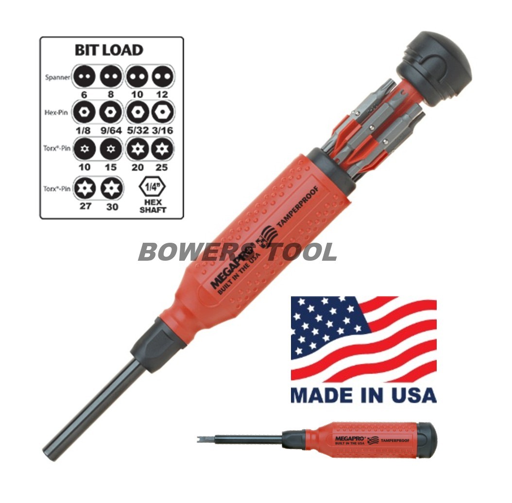 Megapro Tamperproof 15 in 1 Multi Bit Screwdriver Security Torx Hex Spanner Bits
