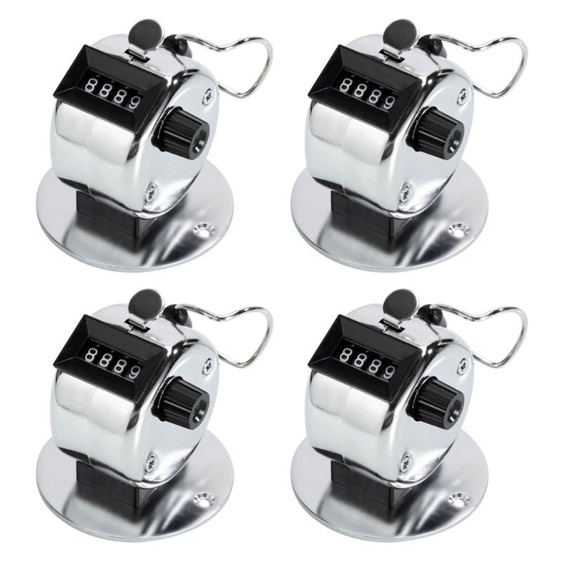 Clickers Counter, Metal Hand Tally Counter Clickers with 4 Digit Display Pitches