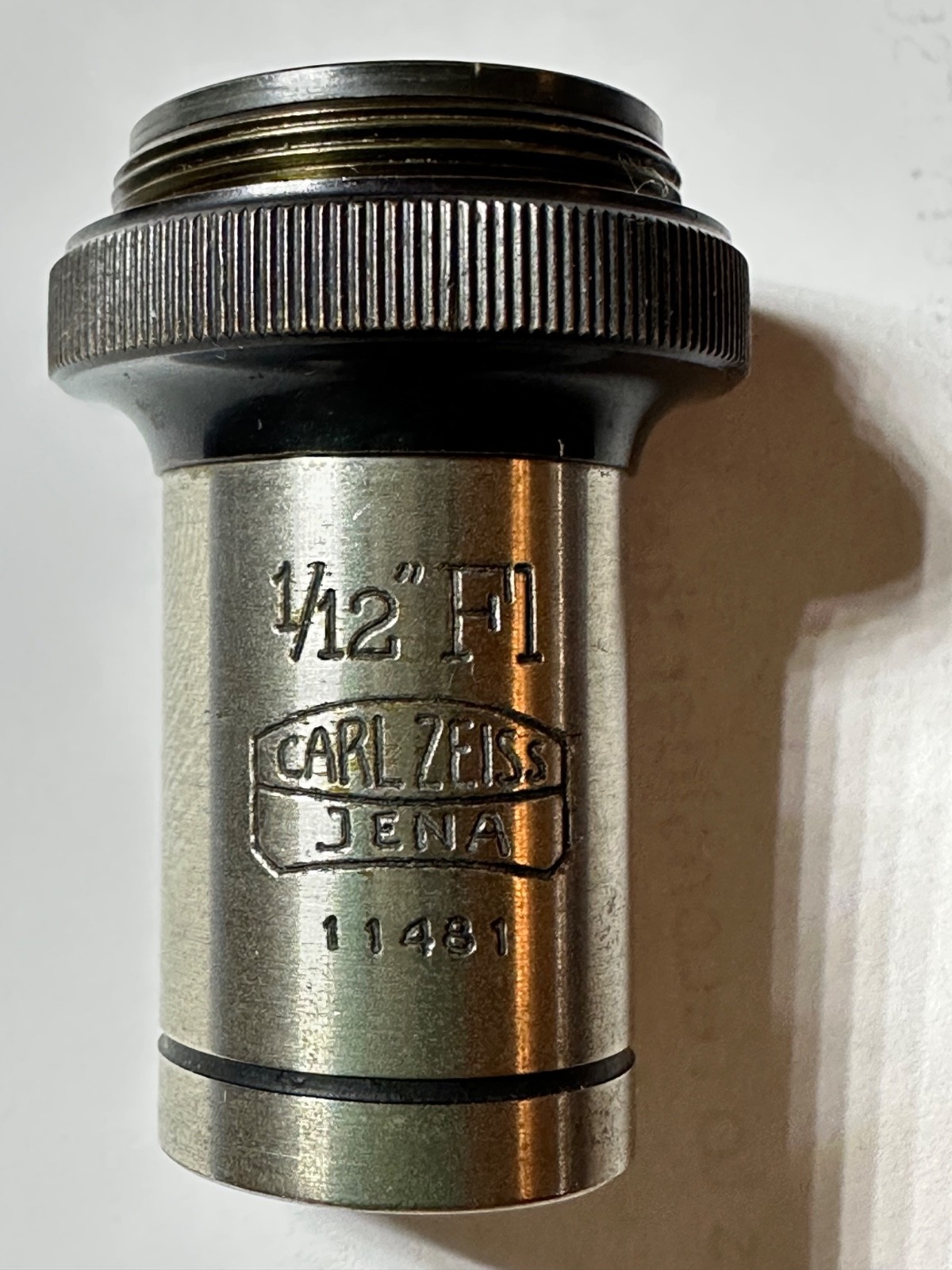 Vintage Carl Zeiss Jena Microscope Objective X100 Oil FL