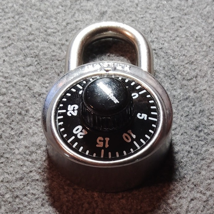 Master Lock 1525 Combination Padlock Steel Body Black Dial Indoor Use
