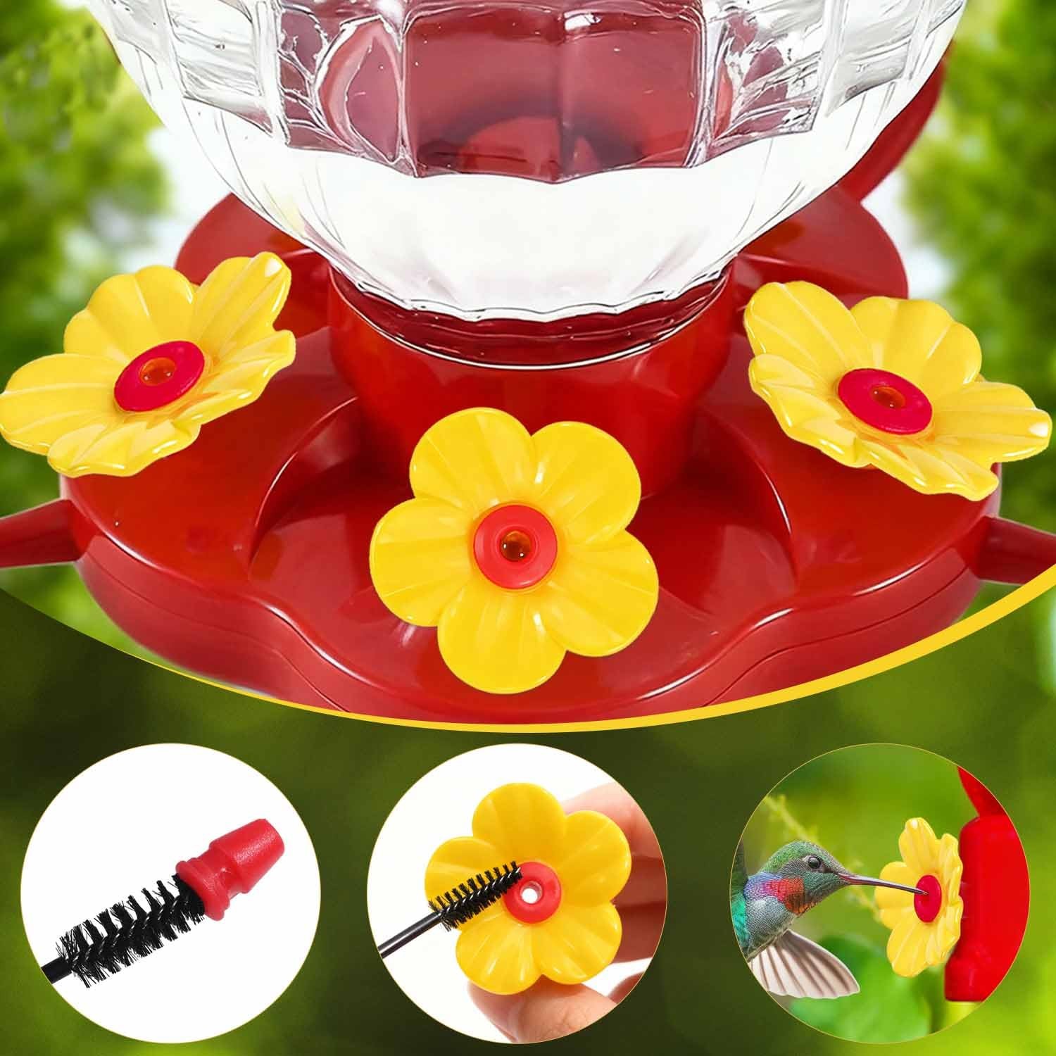 20 Pieces Hummingbird Feeder Replacement Flowers Plastic Multicolor