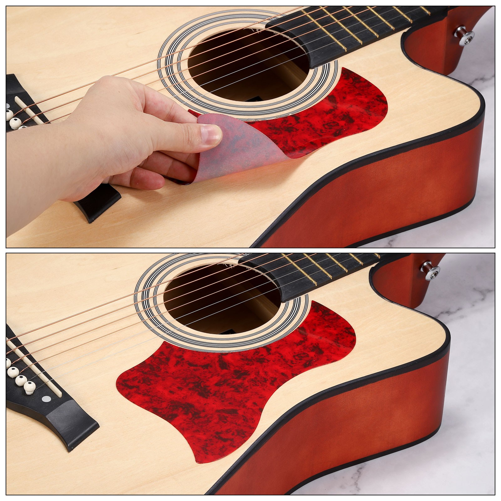 Guitar Pickguard Fit 41 Inch Right Handed Water Drop Shape White