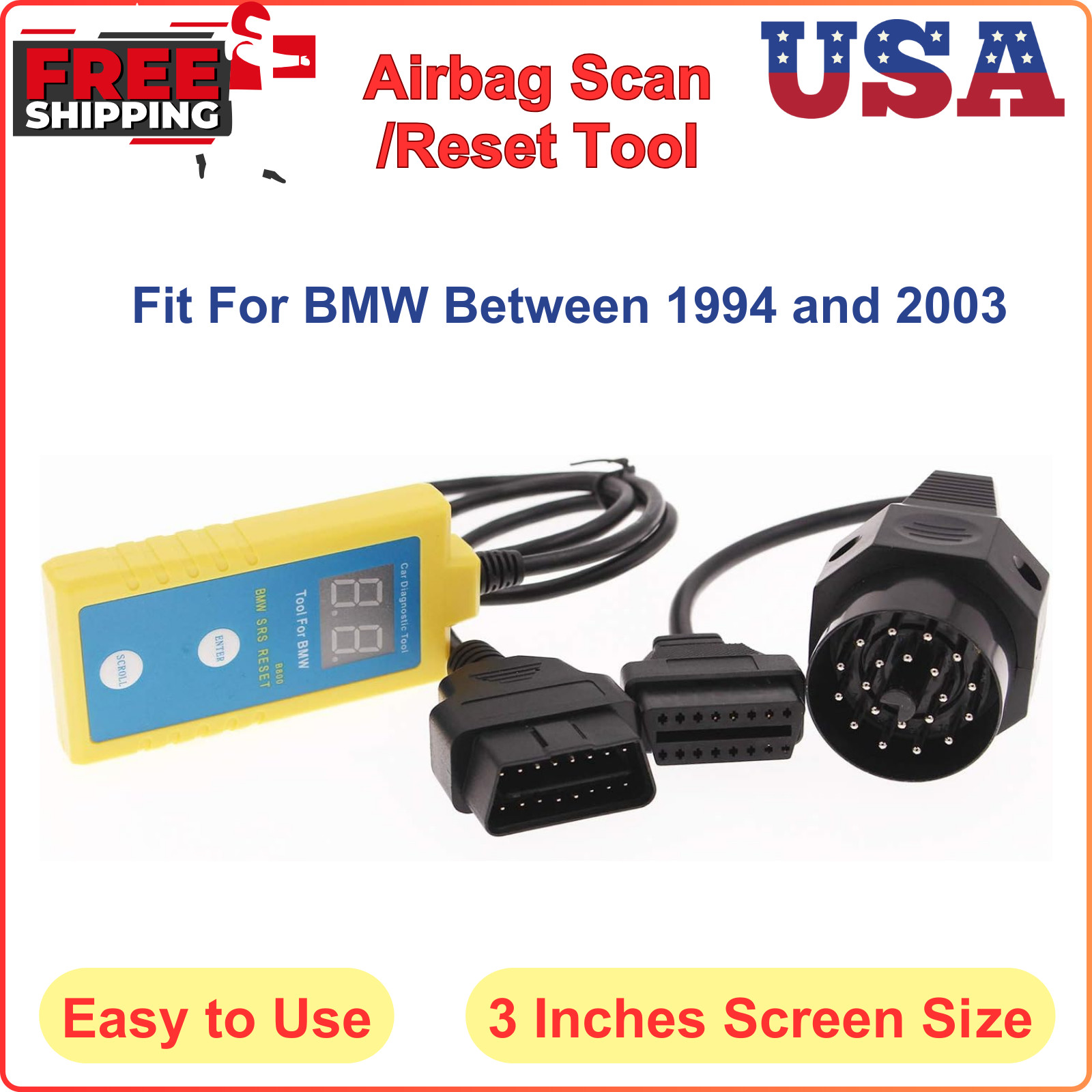 Airbag Scan/Reset Tool B800 For BMW Fit E36 E46 E34 E38 E39 Z3 Z4 X5 Easy To Use