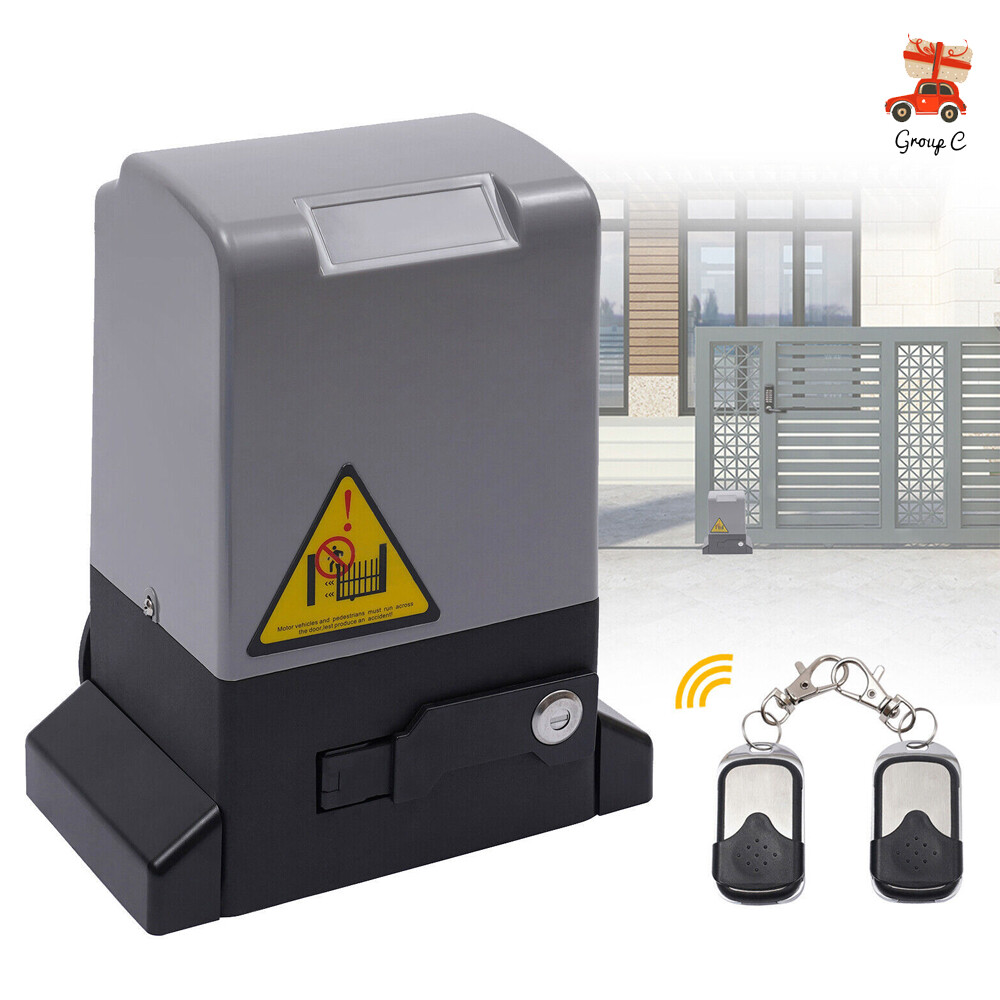 3968LBS Automatic Sliding Gate Opener Rack Driven with 2 Remotes & Complete Kit