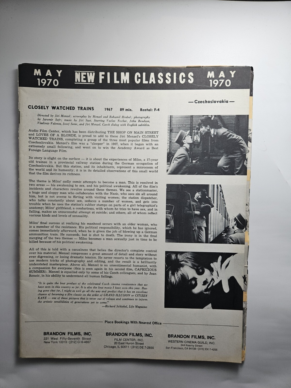 Brandon Film May 1970 Catalog Rare