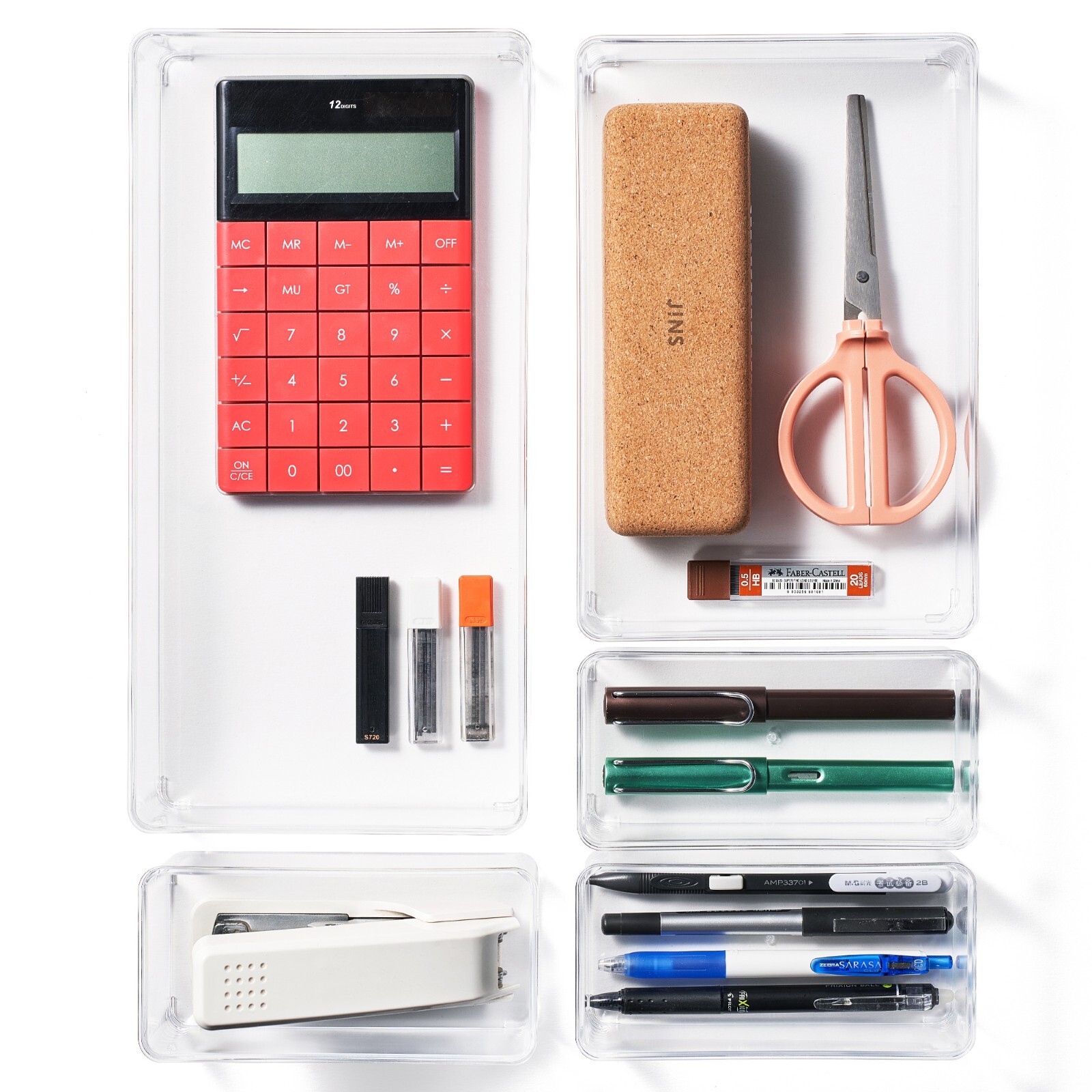 Sorbus Clear Drawer Organizer Set for Office Storage (5-Piece)