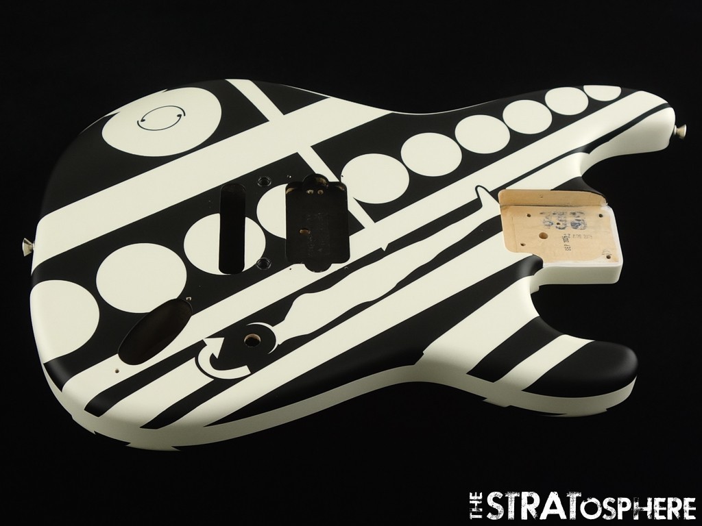 EVH Striped Circles BODY Guitar Floyd Rose Route "Crop CIrcles" Black + White