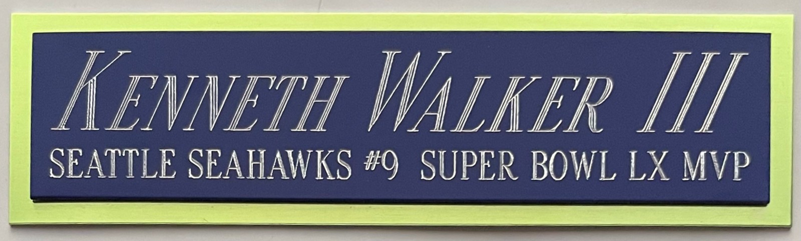 KENNETH WALKER III SEAHAWKS NAMEPLATE AUTOGRAPHED FOOTBALL-HELMET-JERSEY-PHOTO