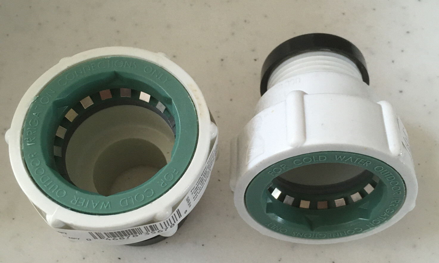 [2 Pack] ORBIT PVC-LOCK 1” MPT Adapter No Glue Push Fitting #35678