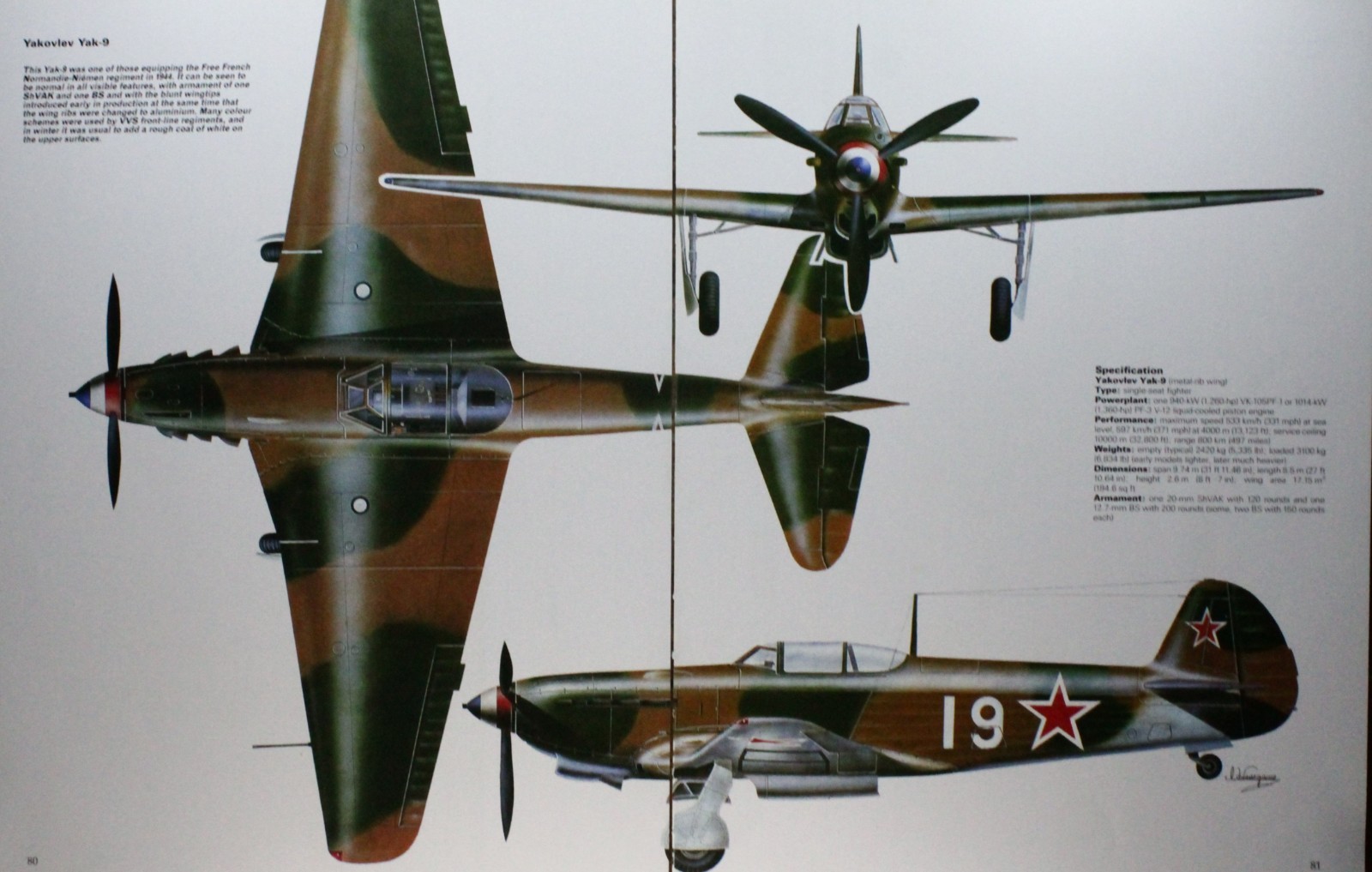 Yakovlov Yak-9 Yak 9 Plane Picture Article Vtg Wall Art Aircraft Sheet Display