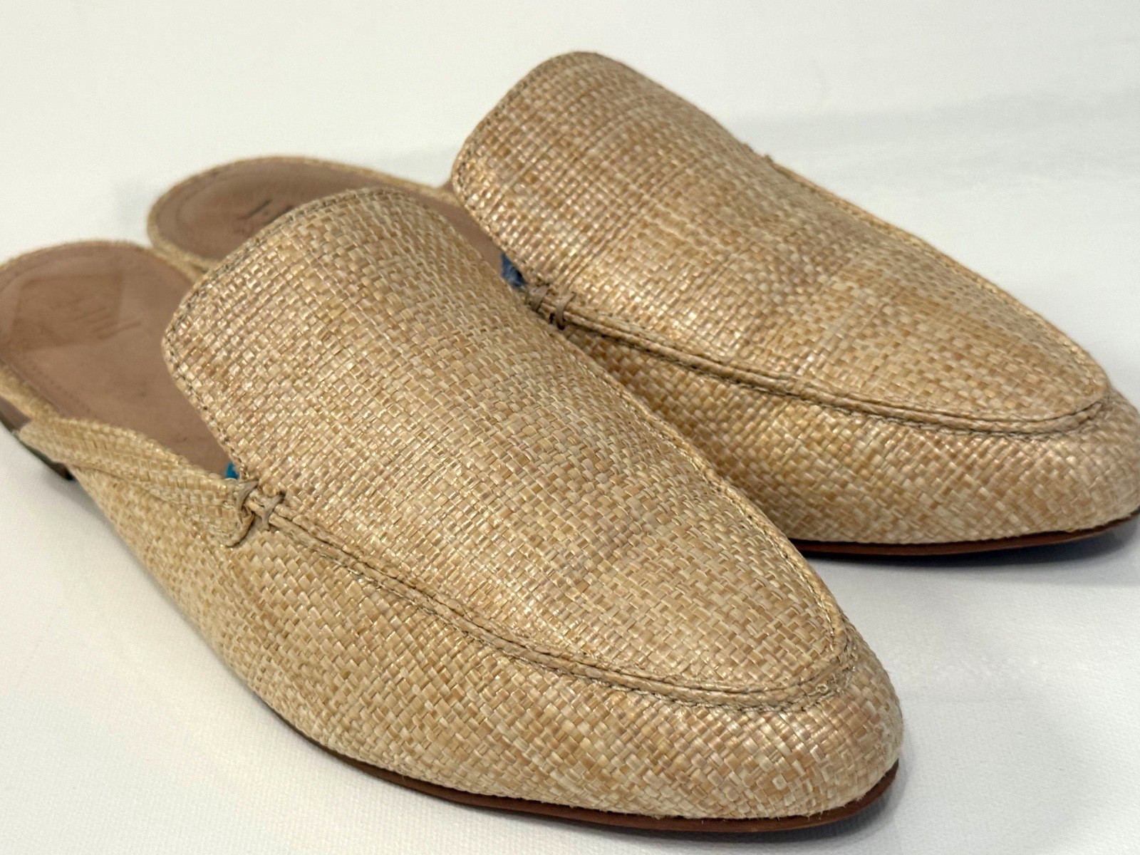 J.Jill sz 9 slip on mules leather and woven textile upper vacation resort casual
