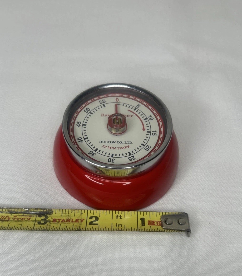 Dulton Red Magnetic Kitchen Timer Tested Works Retro MCM Style