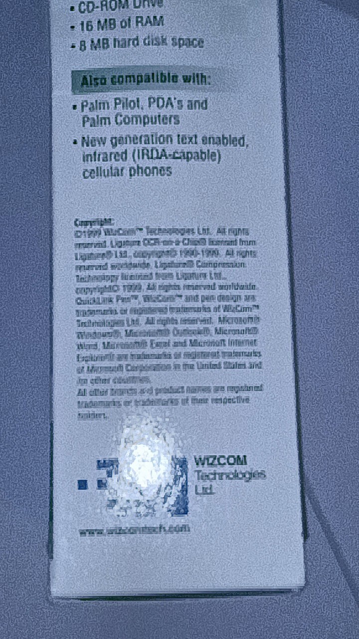 WizCom QuickLink Pen Handheld Scanner Super Pen 🔵