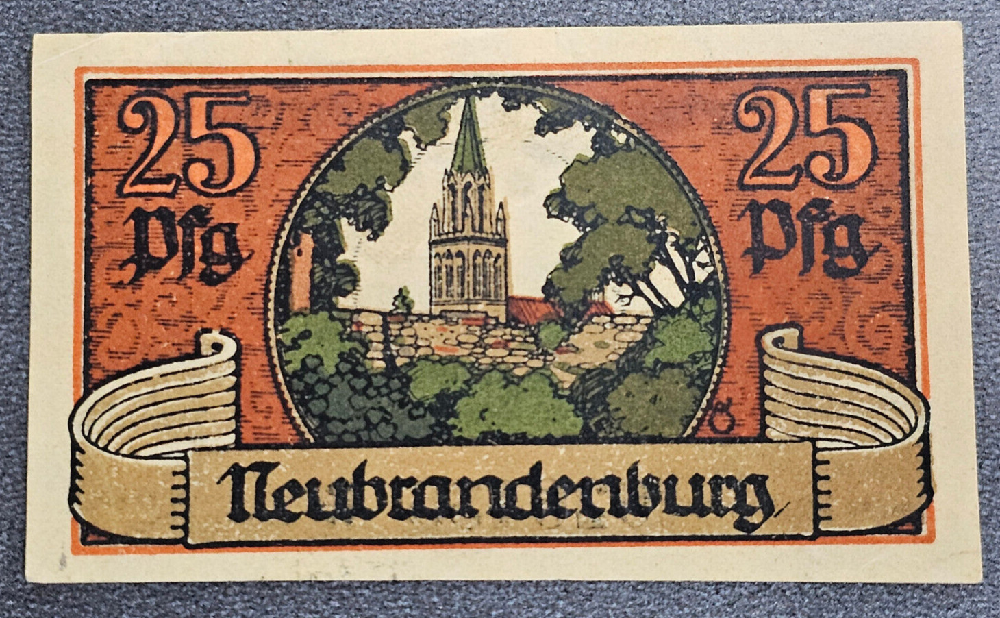 NEUBRANDENBURG NOTGELD 25 PFENNIG 1921 EMERGENCY MONEY GERMANY [🇩🇪34755]