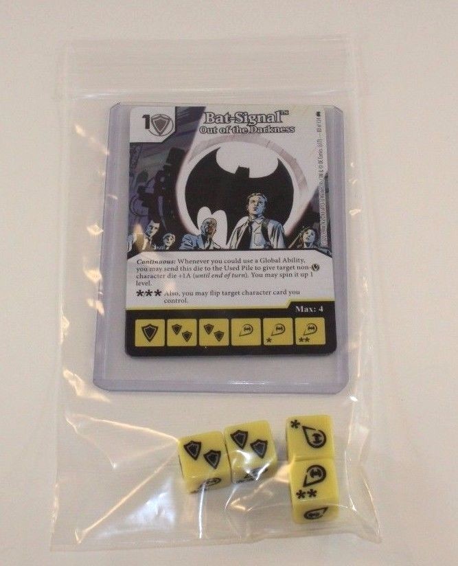 DC Dice Masters Batman * BAT-SIGNAL * Set RARE Uncommon CUR + 4 DICE