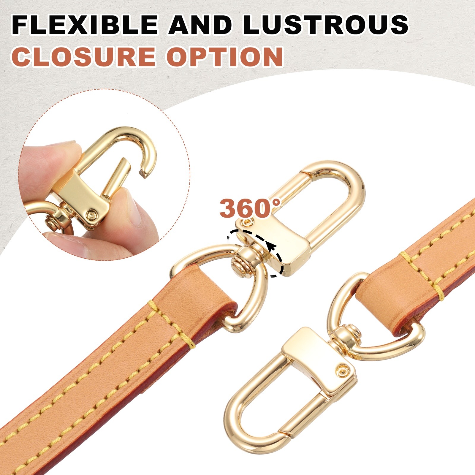 Genuine Leather Purse Strap, 15x0.59 Inch Shoulder Bag Strap, Tan