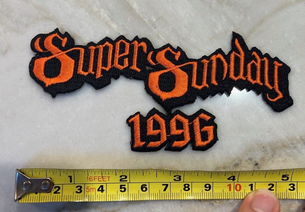 Vintage 1996 Super Sunday Motorcyle Biker Embroidery Patch 5”