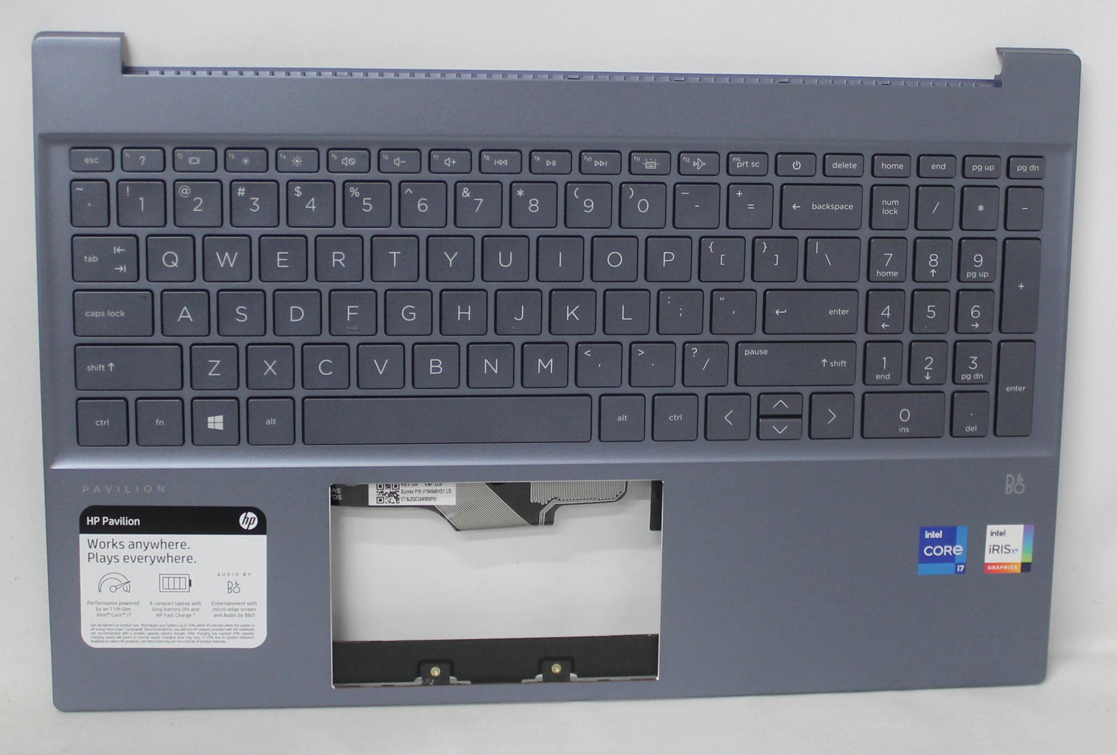 L99542-001 HP Palmrest Top Cover Fog Blue w/KB US 15-EG0073CL Grade A