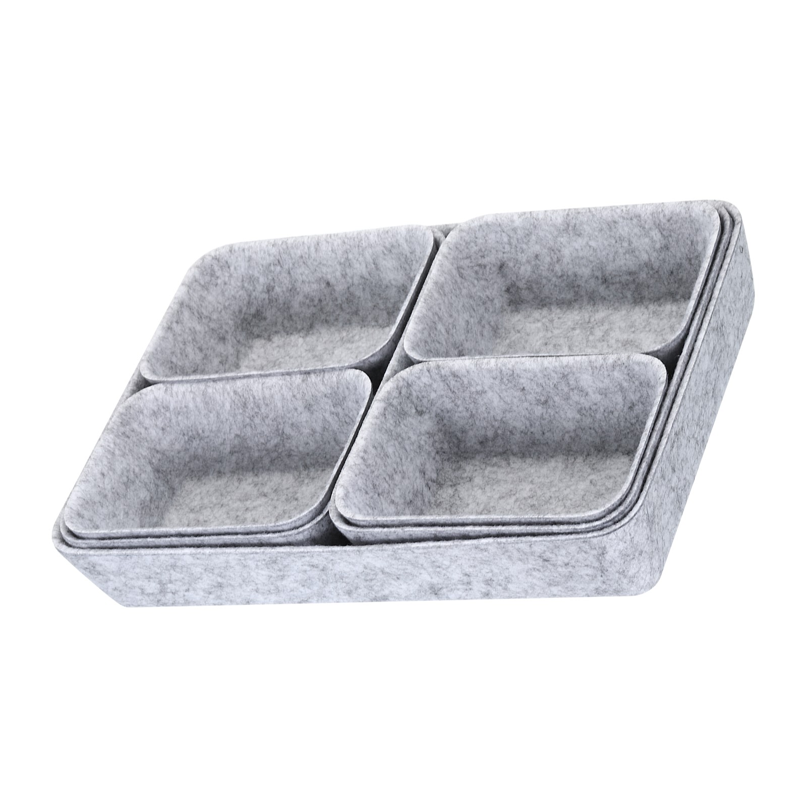 Felt Drawer Organizer Desk Drawers Organizers Tray Light Gray, 7Pcs