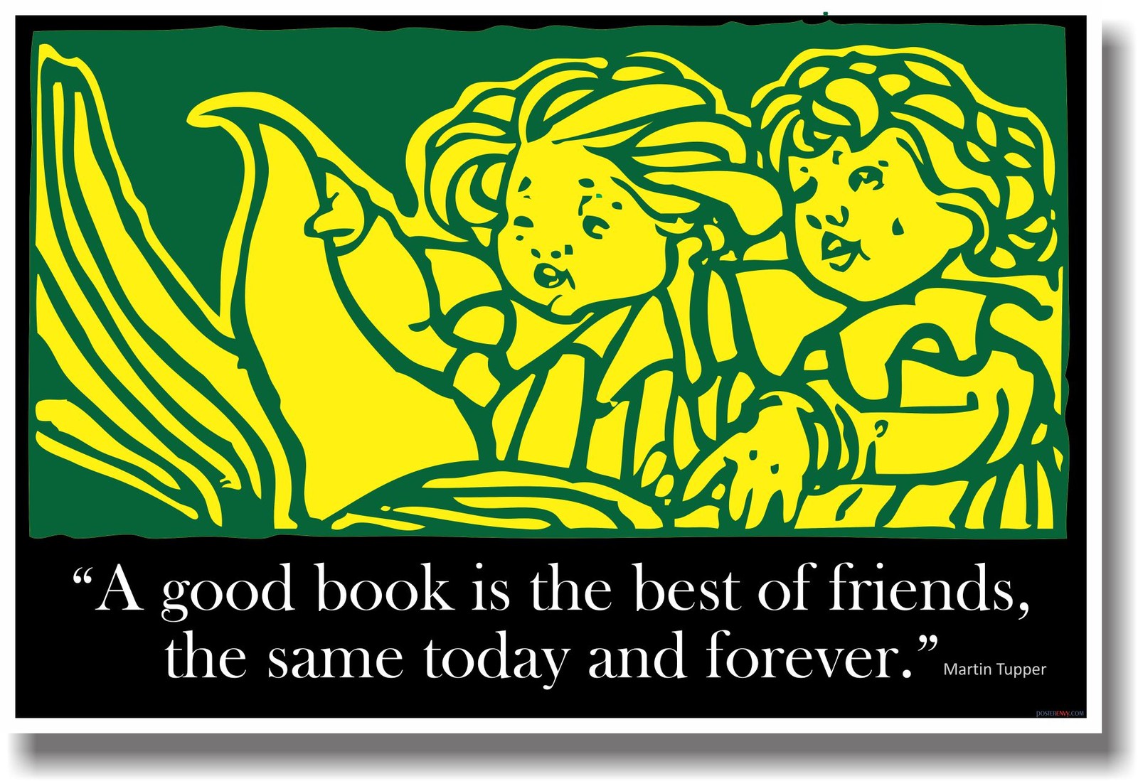 NEW BOOK LIBRARY POSTER - A Good Book is the Best of Friends ... - Martin Tupper