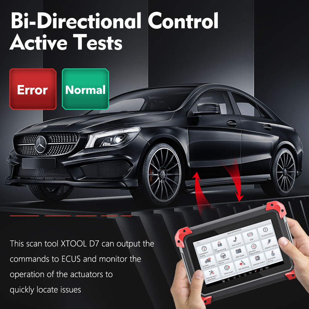 XTOOL Scanner D7 Auto Full Diagnostic Bidirectional Scan Key Programming Tool