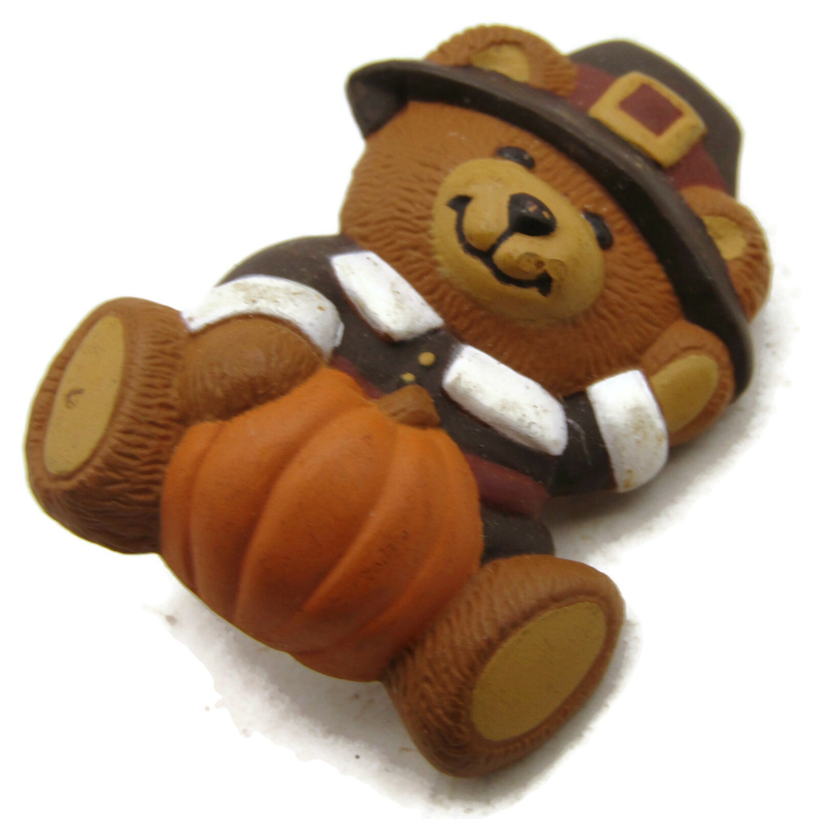 Pilgrim Teddy Bear Thanksgiving Fall Pumpkins Pin Very Cute Design