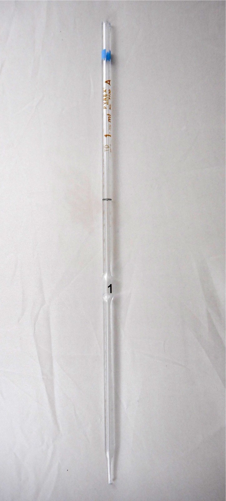 PYREX Glass Class A 1mL ±0.006 Bulb Reusable Volumetric Pipette Pipet 7100-1 B