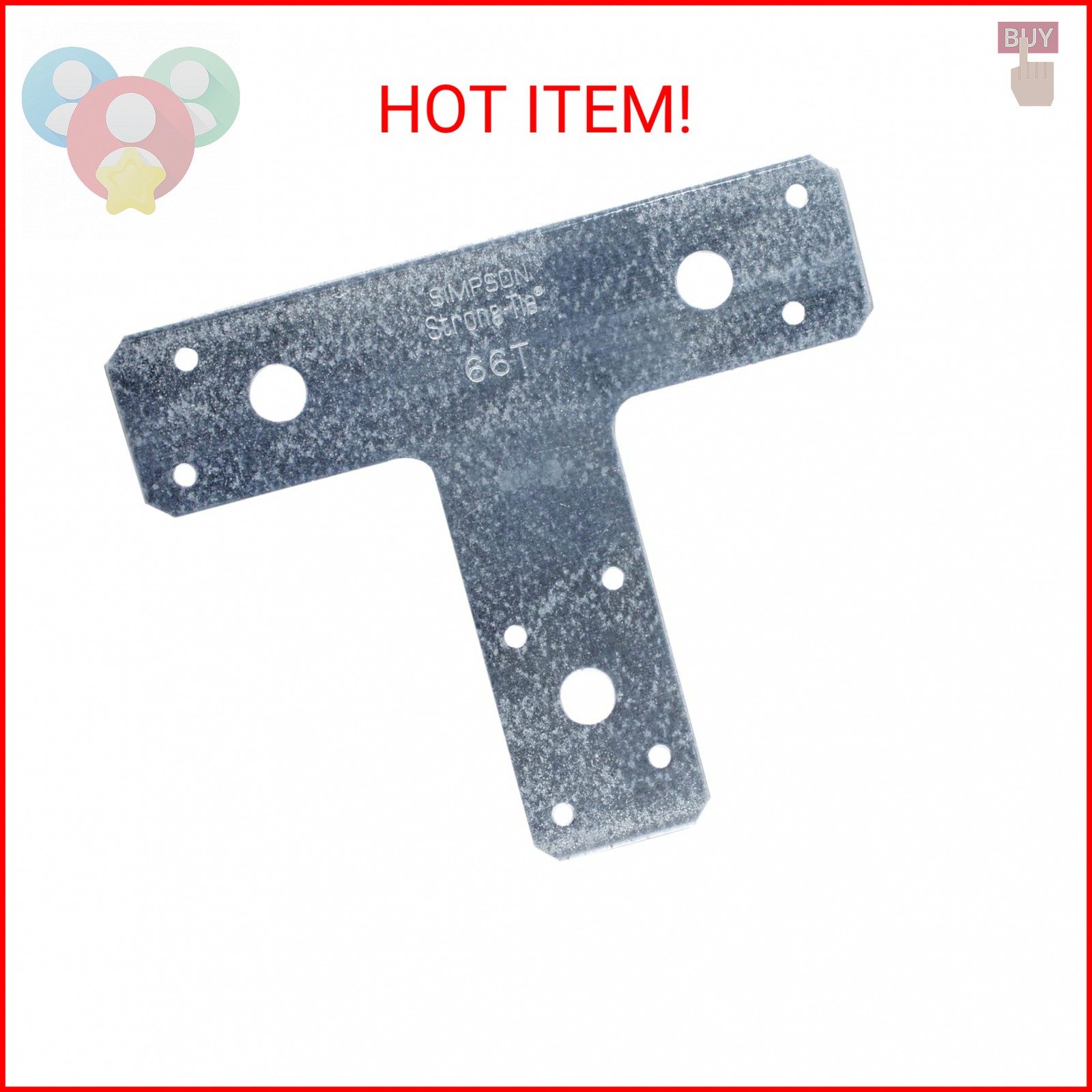 Simpson Strong-Tie 66T 6 in. x 5 in. 14-Gauge Galvanized T Strap