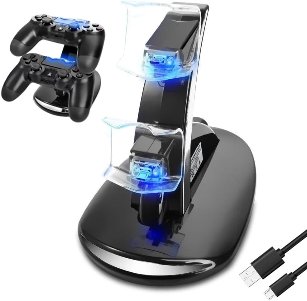 Control para PlayStation 4 PS4 Sony Luz LED Estación de Carga, Cargador de Pie