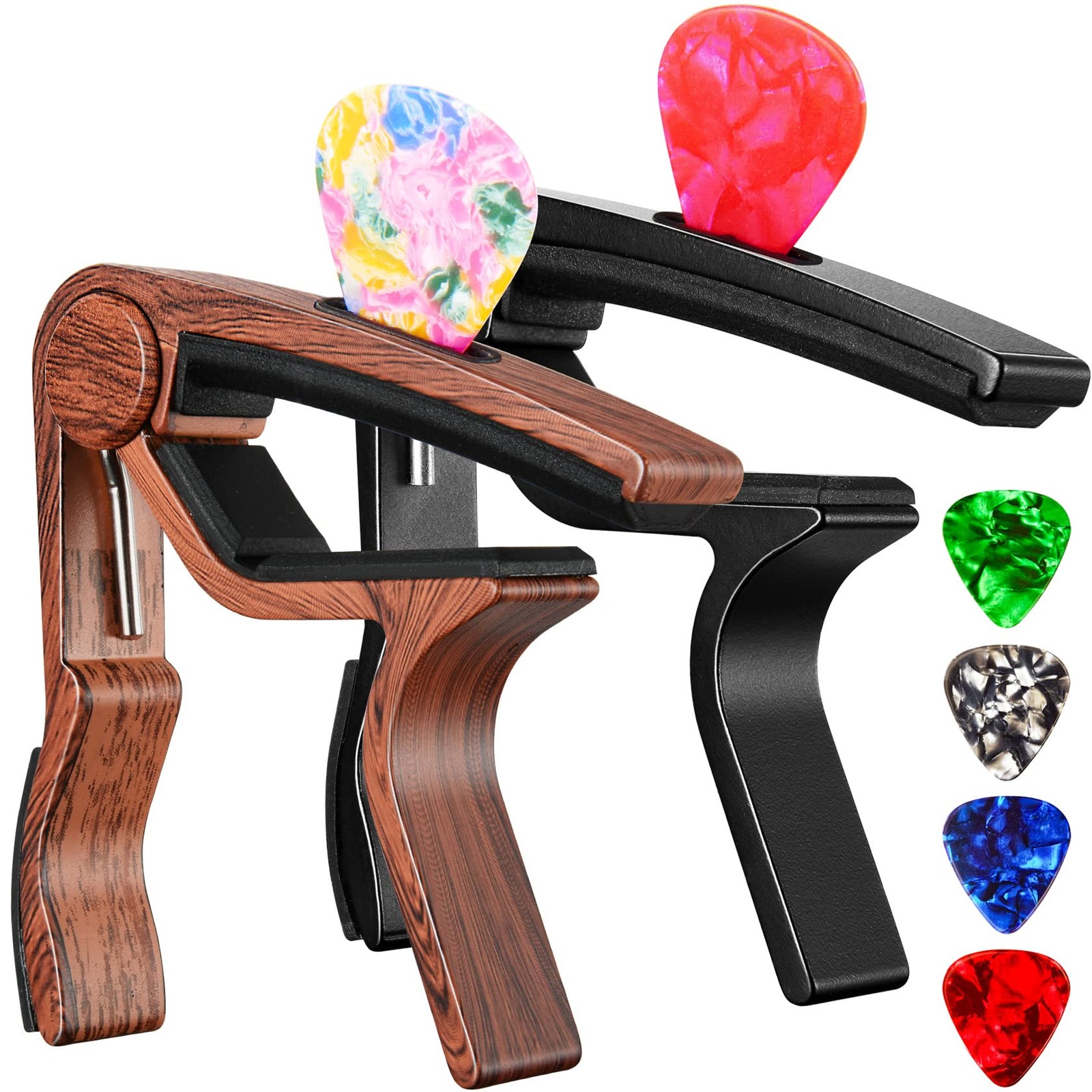 Capo Guitar for Acoustic Electric 10 x 8 x 20 cm, 2PCapo Rose+Black
