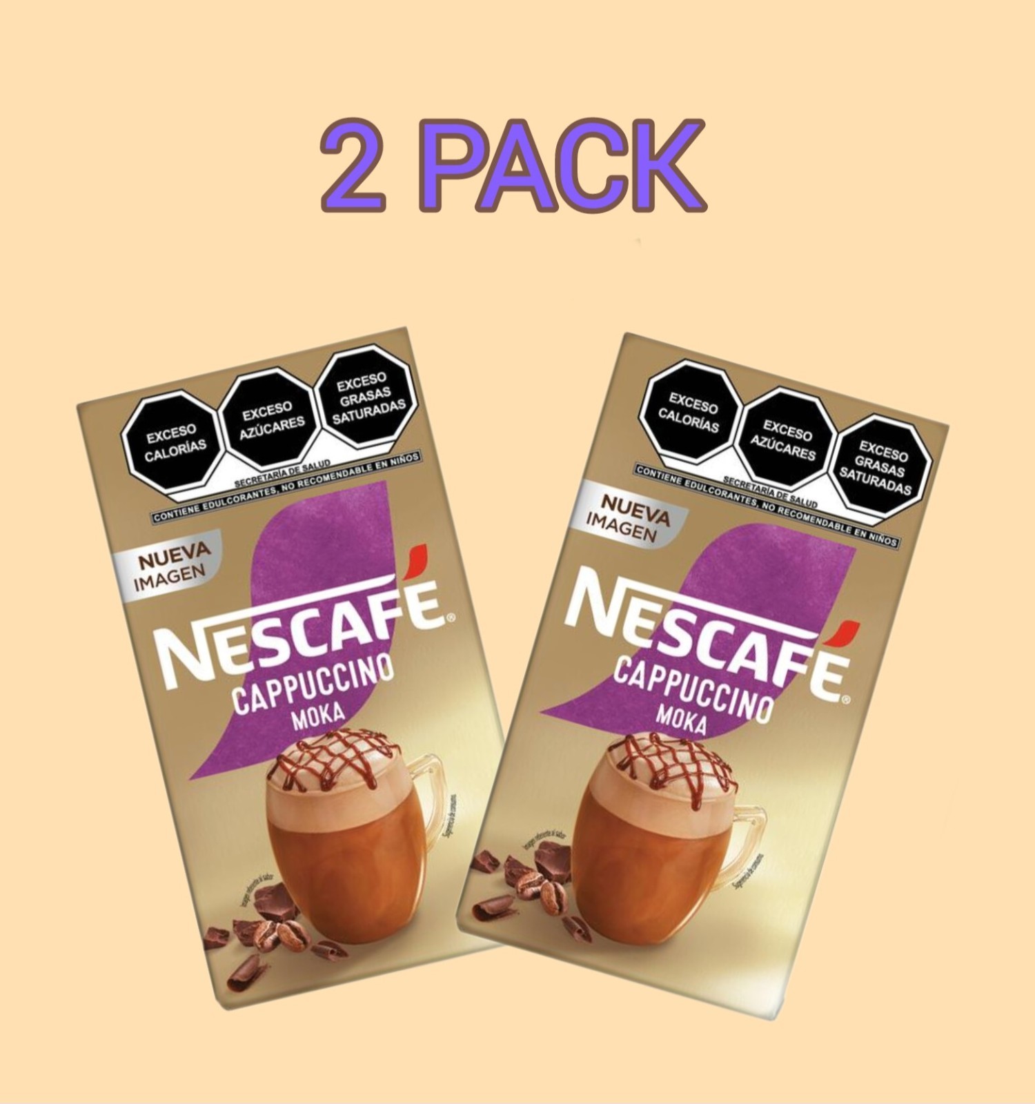 2 PACK. COFFEE NESCAFE INSTANT FLAVOR MOKA/CAFE INSTANTANEO SABOR MOKA.