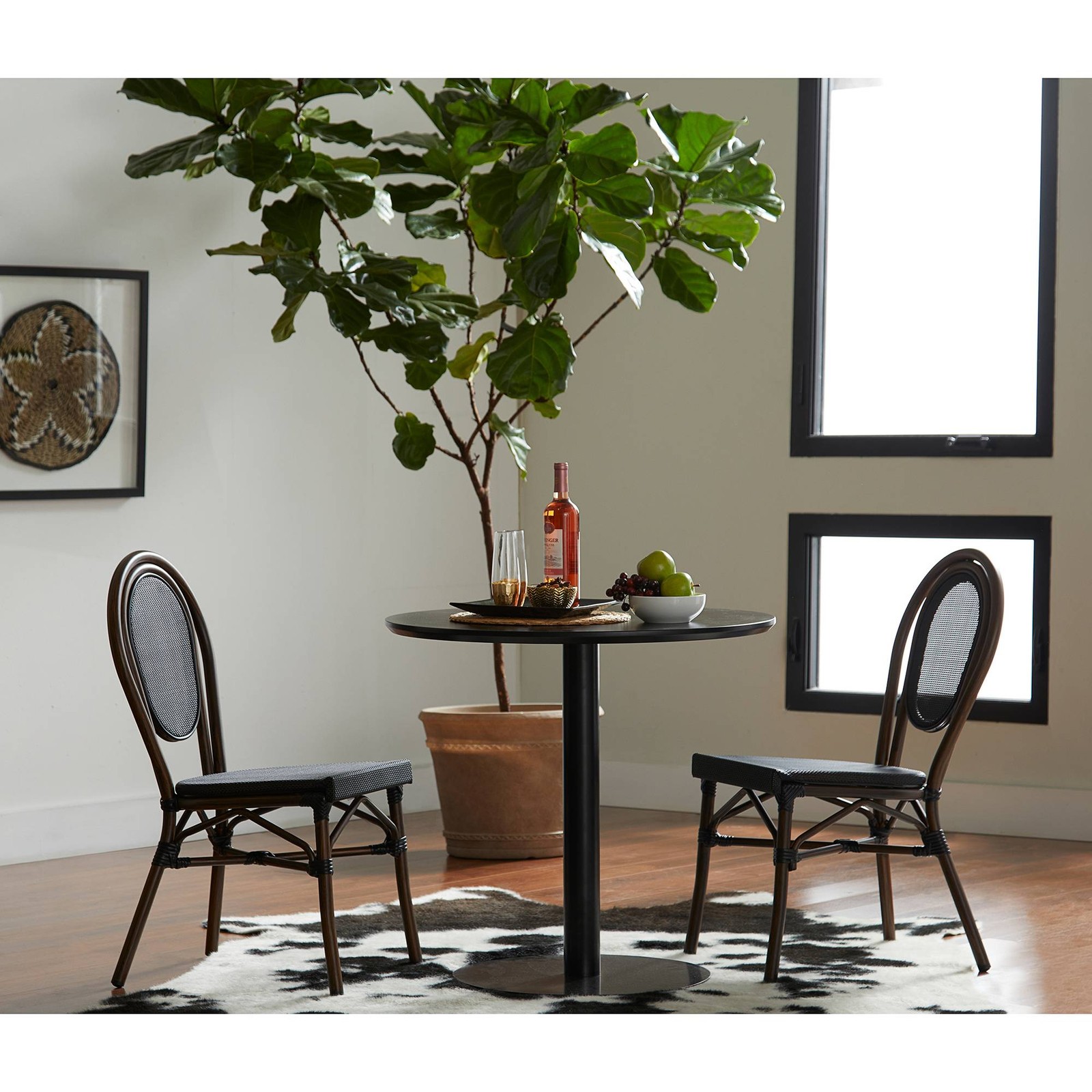 Paras 31 1/2" Wide Black Round Bistro Table