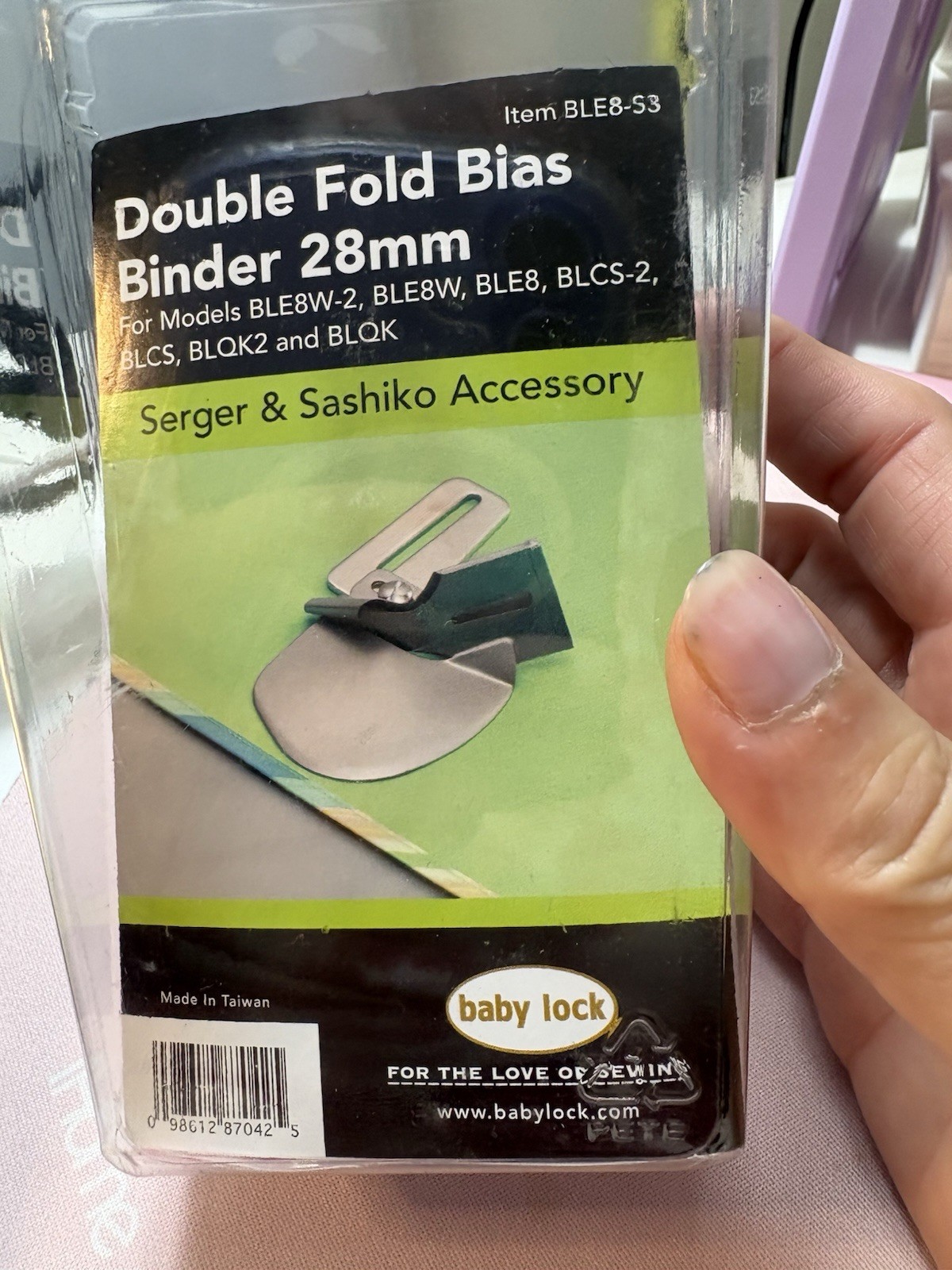 Baby Lock DOUBLE FOLD BIAS BINDER 28mm BLE8-S3 Serger & Sashiko Accessory