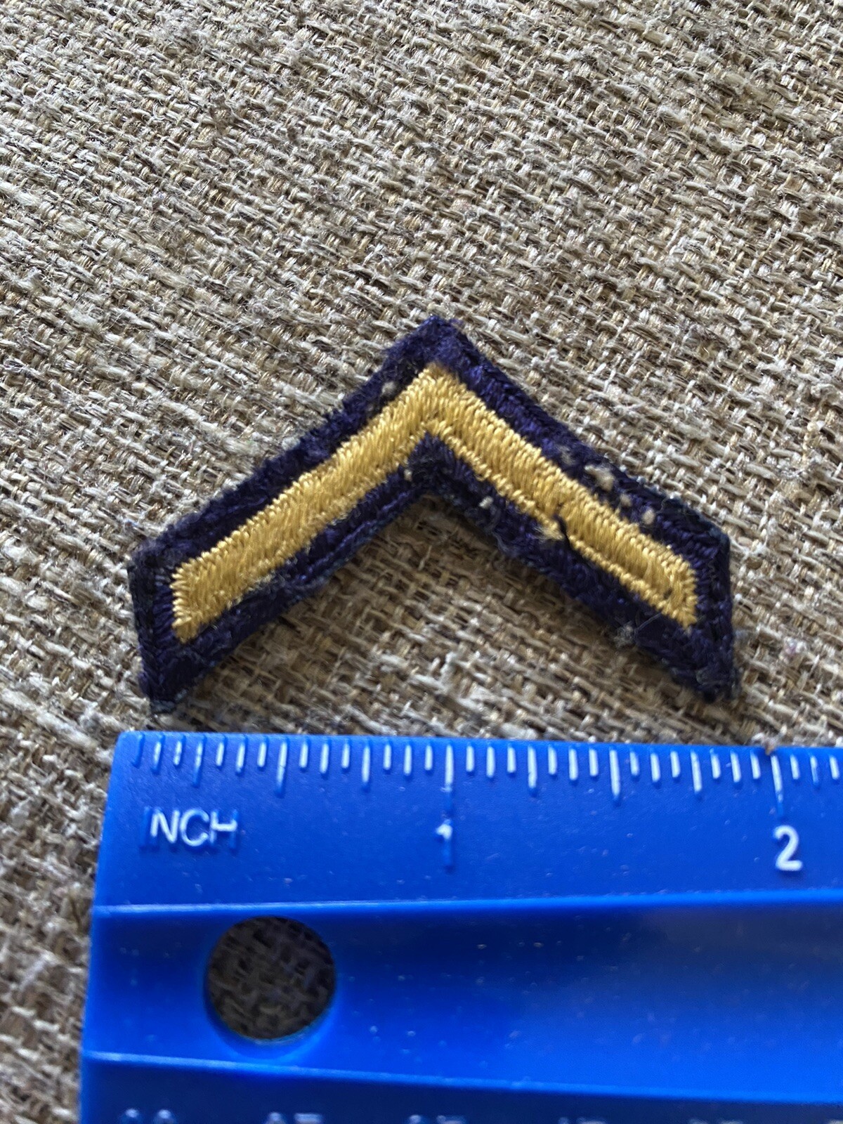 Korea War Era Private Enlisted Rank Patch Blue Yellow INV6325
