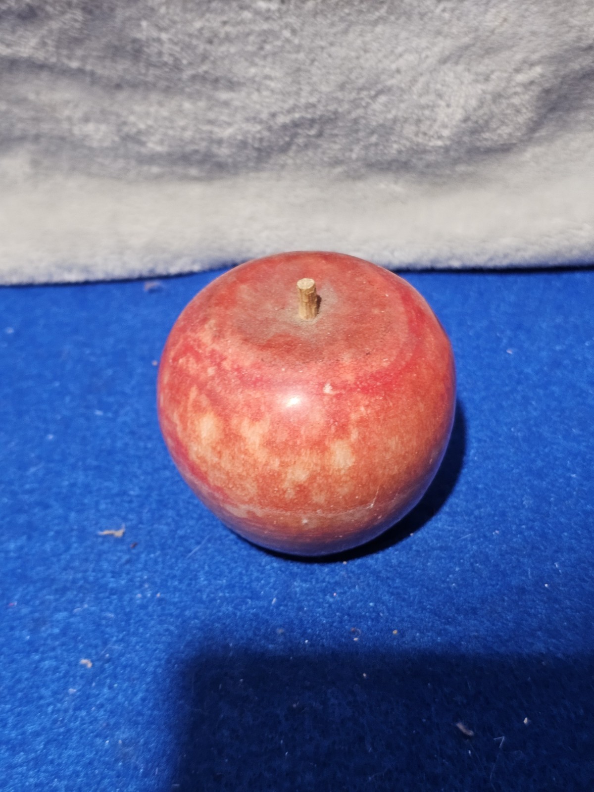 Vintage Marble Onyx Stone Apple Figurine Paperweight Decorative Fruit Italy