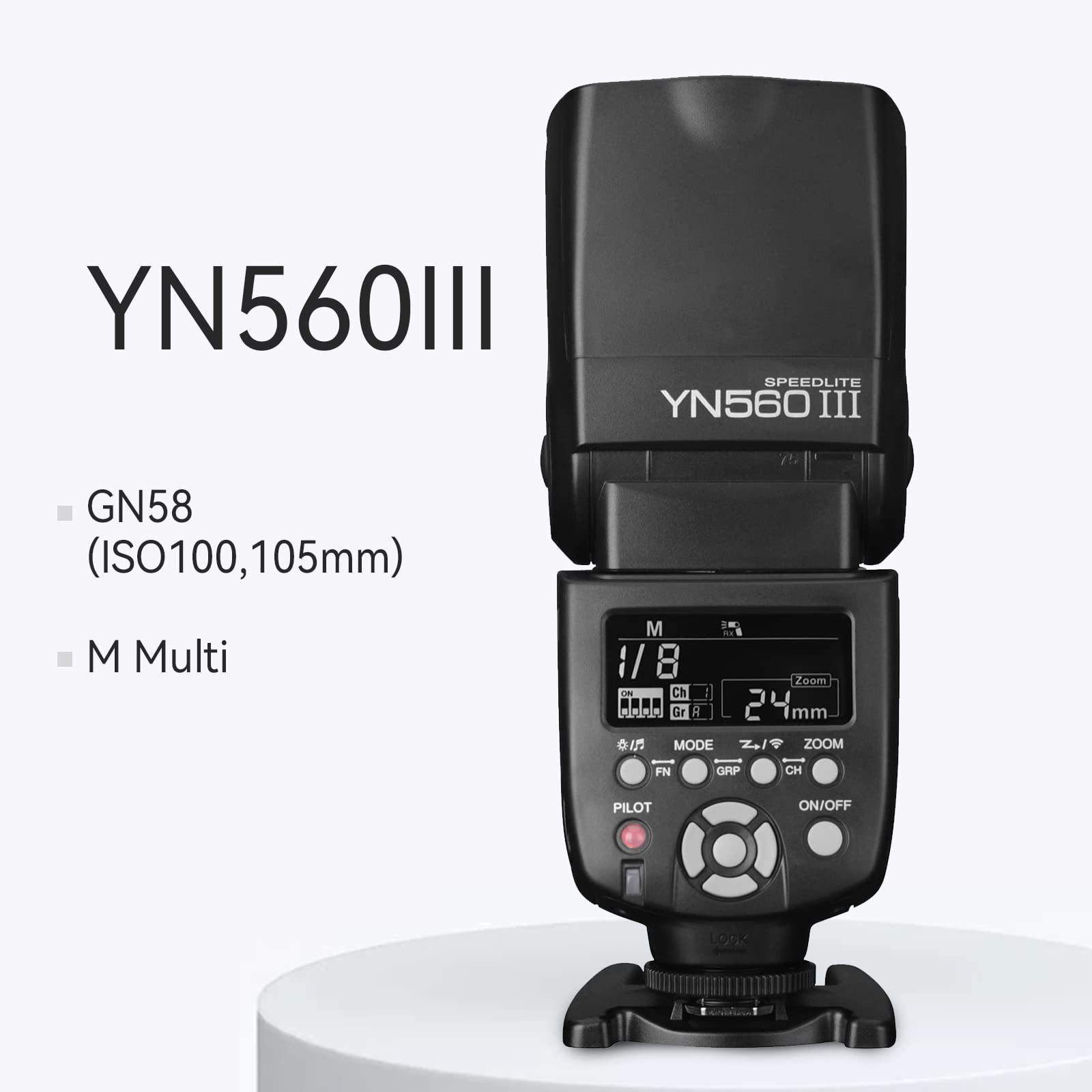 Yongnuo YN560 III Wireless Flash Speedlite, GN58 2.4G Receiver, Built-in Trig...