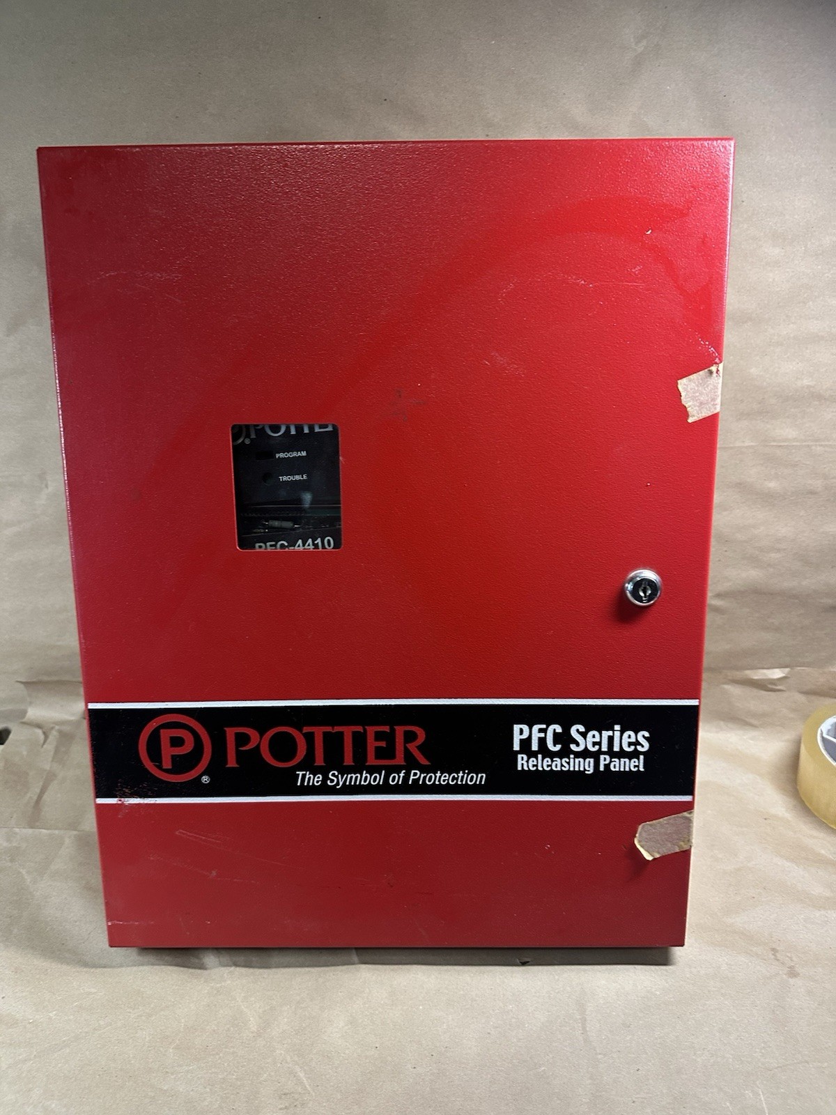 Potter PFC-4410 Fire Alarm Releasing Control Panel Untested No Key Unlocked