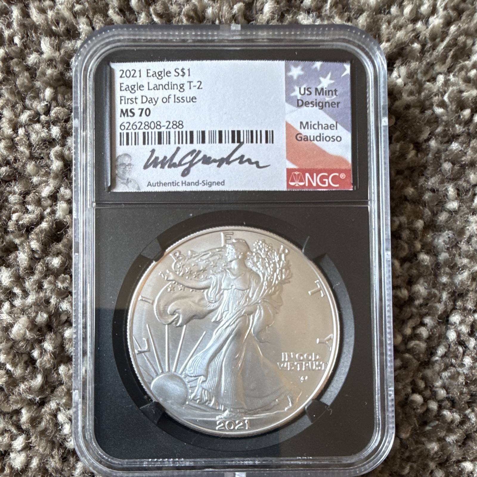 U.S. Mint 2021 American Silver Eagle 1 oz .999 NGC MS70 FDOI Gaudioso