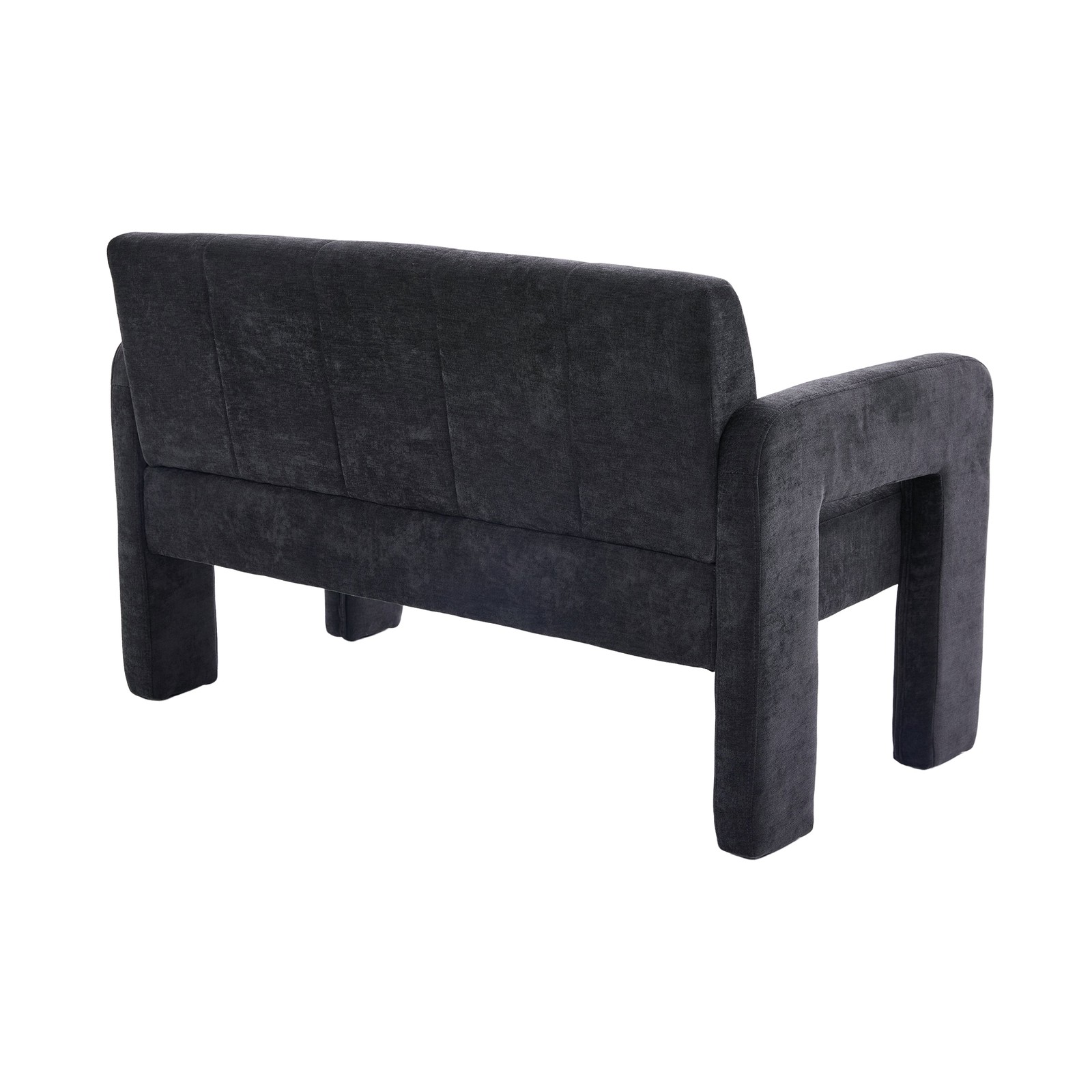 Nordic Modern Double Armchair Loveseat Sofa Chenille Black