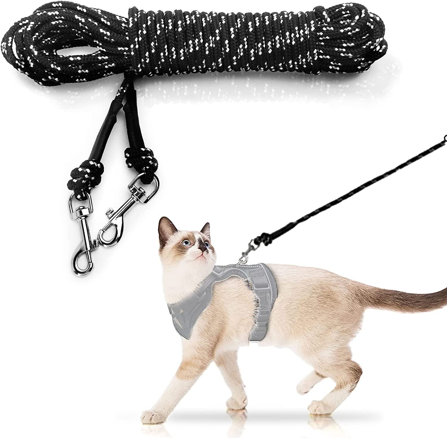 Extra Long Cat Leash for Yard, 9M/30FT Lightweight Outdoor Cat Leash Long Light